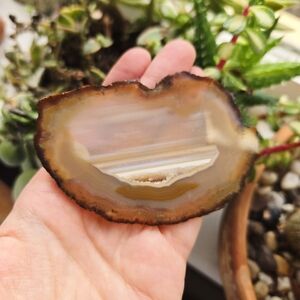 Vintage Geode Brown Cream Stone Belt Buckle